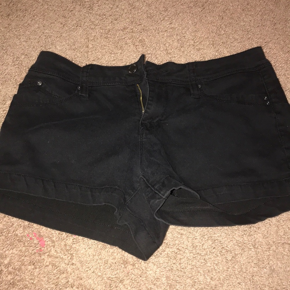 Black jean shorts